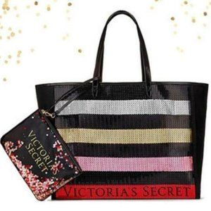 VS 2 pcs Large Sequin with Pouch Bling Black, New!!